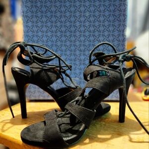 Cato Elegant Black Strappy Heels size 8